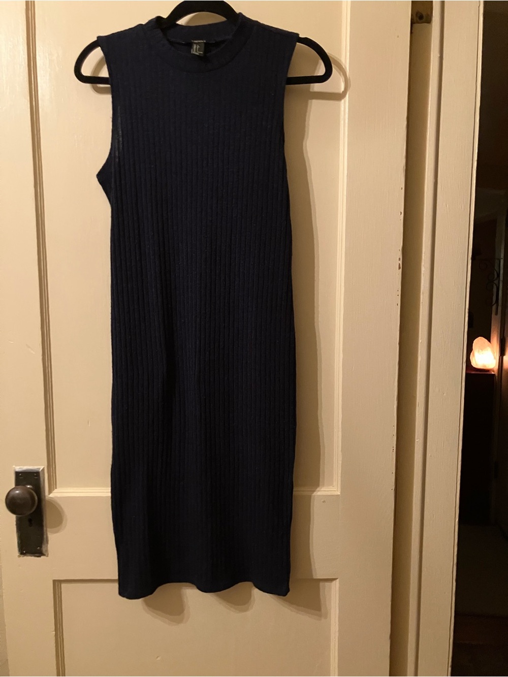 Forever 21 Sleeveless Ribbed Midi Dress in Navy